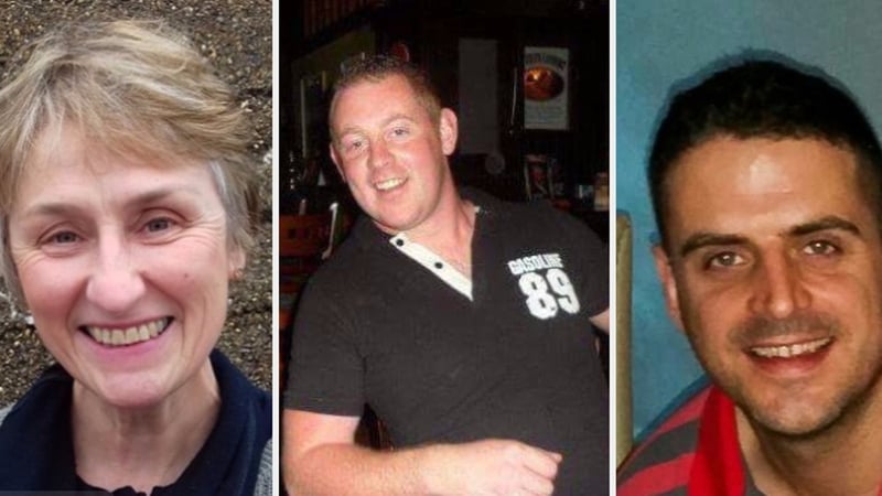 Clare O'Neill and Michael Pyke died in separate incidents while Fintan Goss (R) has been named locally as the third victim