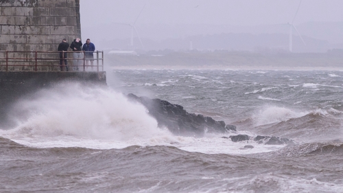 Saltcoats on the west coast of Scotland as Storm Ophelia hits