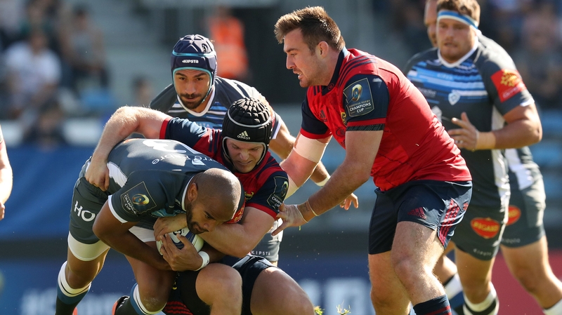 Munster's Tyler Bleyendaal and Niall Scannell
