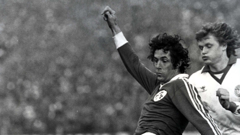 Don Givens in action for the Republic of Ireland