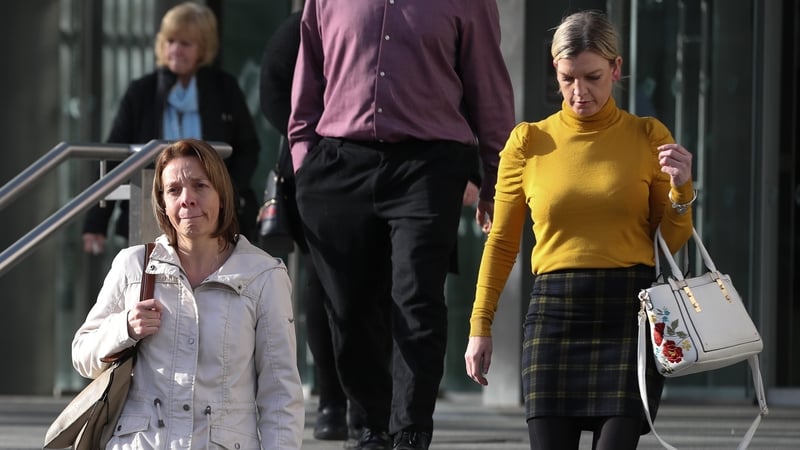 Amy Barratt (L) and Melissa O'Keeffe are seen leaving the Central Criminal Court