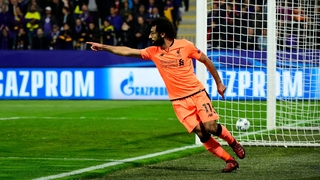 Mohamed Salah scored twice for Liverpool in the first half
