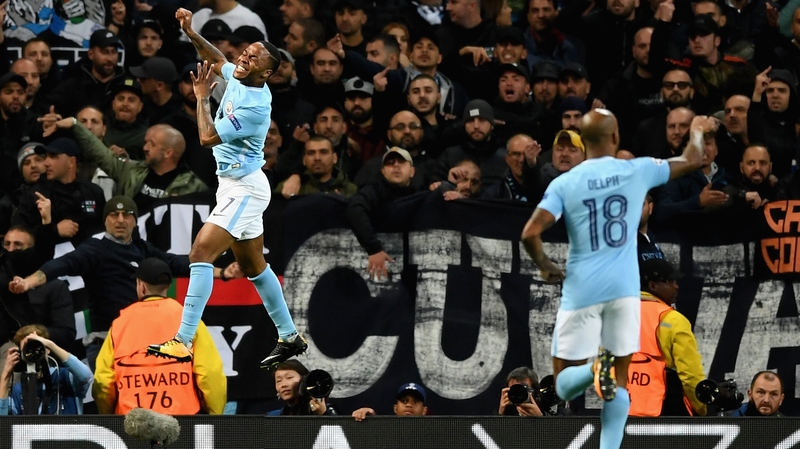 Sterling celebrates his goal