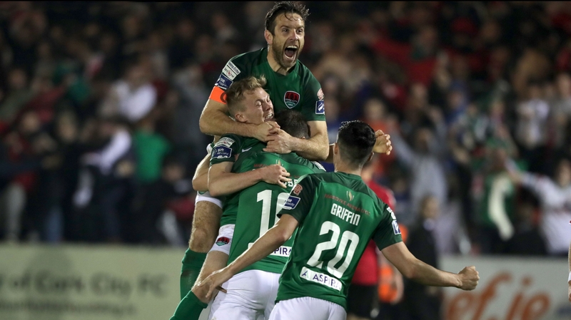 Bennett (top) celebrates at Turners Cross