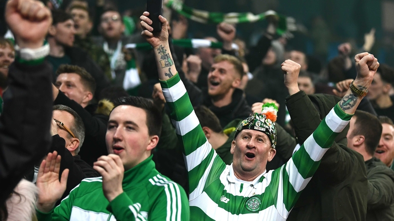 Celtic fans during lats season's Champions League Group C at Manchester City