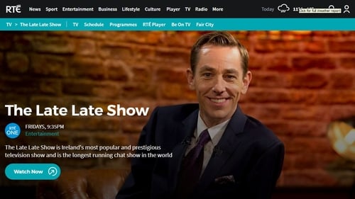 RTE.ie has redesigned and revamped its TV section