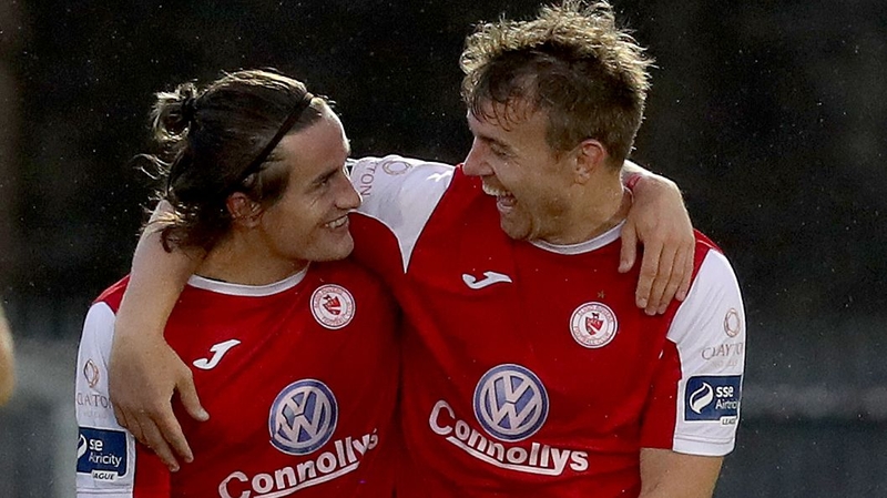 Rhys McCabe (L) with Vinny Faherty