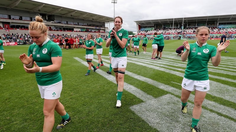 Some of the Ireland players after their last game in the World Cup.