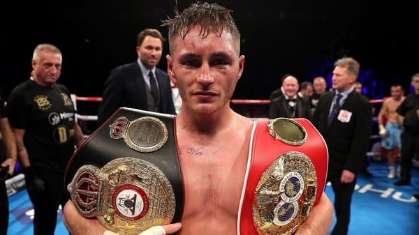 Ryan Burnett with his two belts