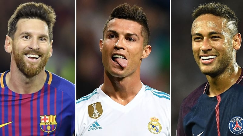 Leo Messi, Cristiano Ronaldo and Neymar