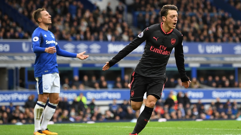 Mesut Ozil celebrates his goal
