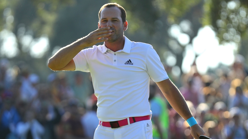 Sergio Garcia salutes the fans