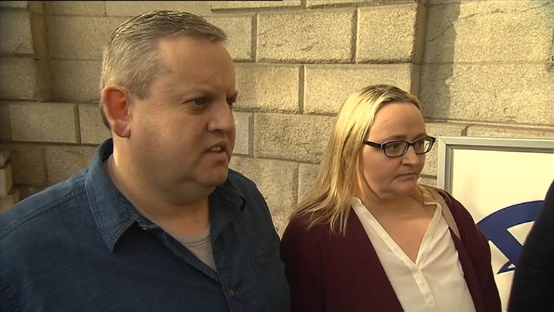 Finbar McElroy and Agnes McArdle outside the Four Courts