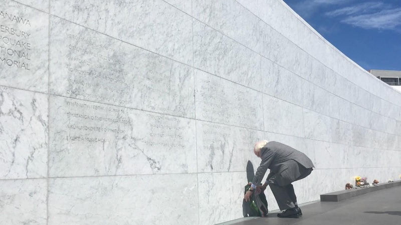 President Michael D Higgins laid a wreath at the monument for the victims of the 2011 earthquake