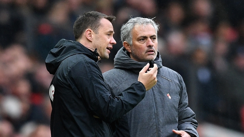 Jose Mourinho during his side's victory over Tottenham Hotspur at Old Trafford.