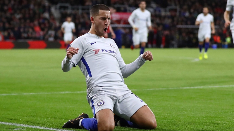 Eden Hazard celebrates his second-half winner