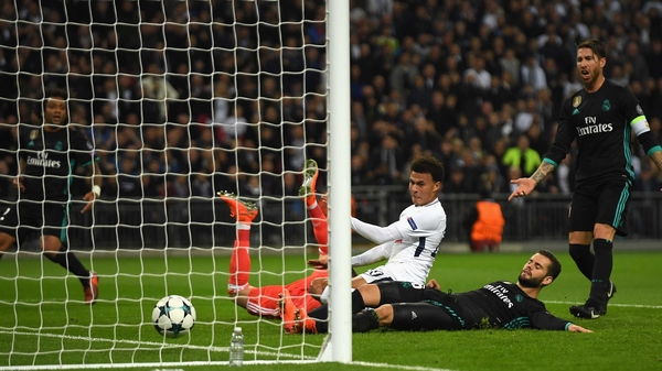 Dele Alli of Tottenham Hotspur scores