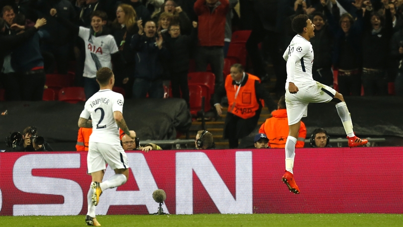 Dele Alli celebrates scoring against Real Madrid