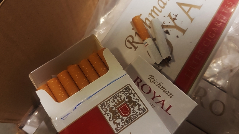 The cigarettes were discovered near the M1 motorway in Co Louth