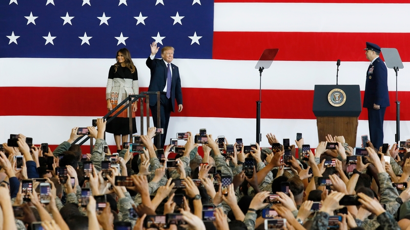 Mr Trump was speaking at Yokota AirBase