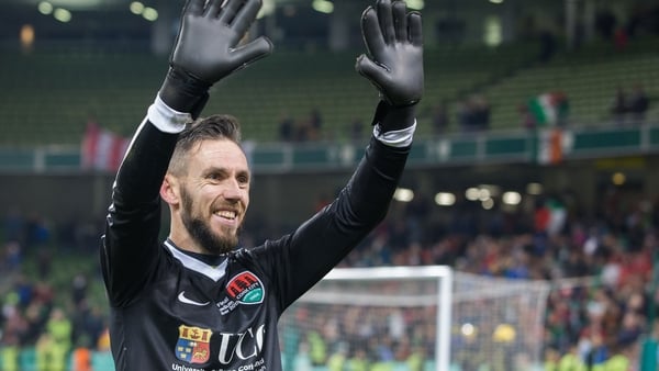 Cork City goalkeeper Mark McNulty celebrates after the final