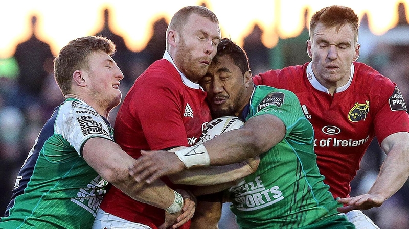 Keith Earls and Bundee Aki collide on provincial duty