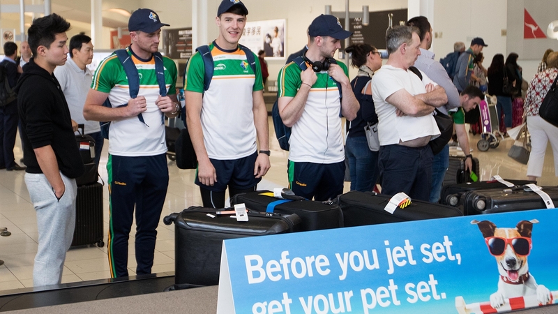 The Ireland team arriving in Adelaide