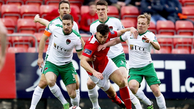 Josh O'Hanlon in action against Cork City earlier this year