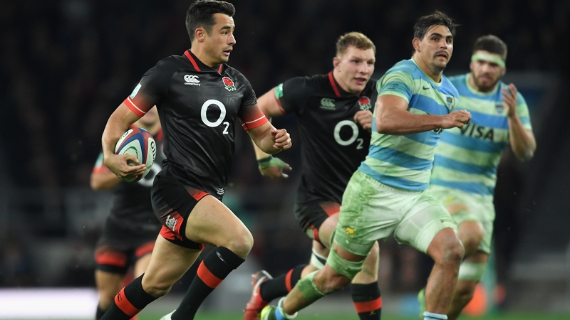 Alex Lozowski of England goes on the charge