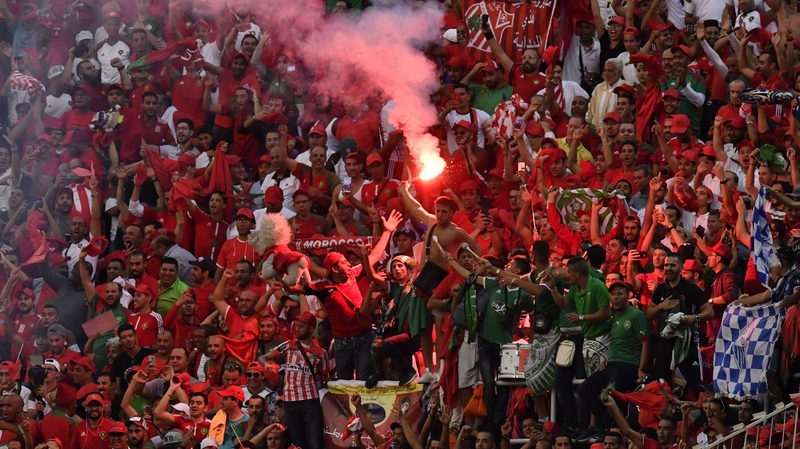 Morocco fans celebrate their succes