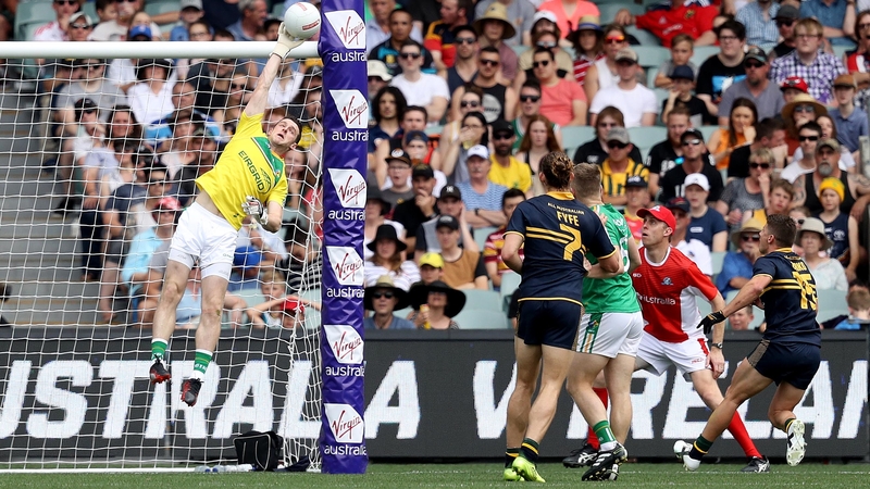 Niall Morgan makes a save