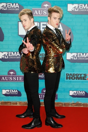 As usual, Jedward attended the EMAs in matching ensembles of glittering gold blazers.