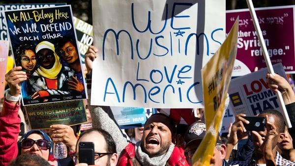 The ban has led to widespread protests across the United States