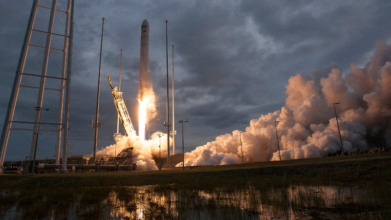 cargo ship launched atop an Antares rocket from Wallops Island, Virginia, on Sunday