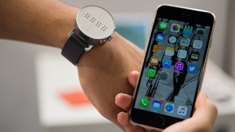 A Smartwatch with a braille display
