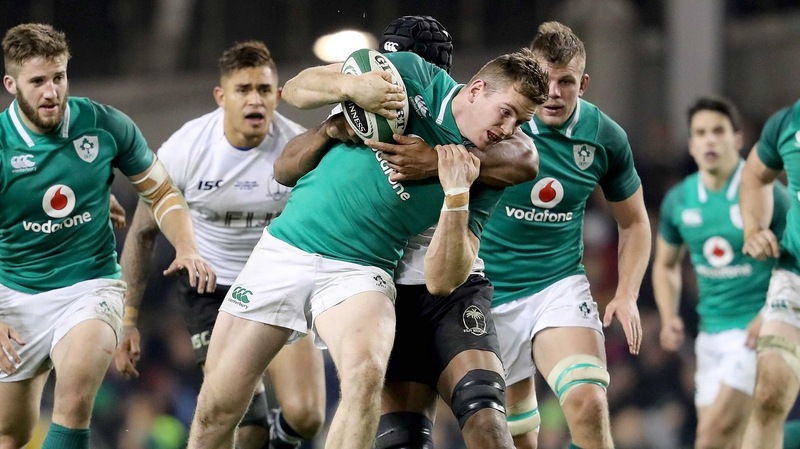 Chris Farrell in action against Fiji in Lansdowne Road