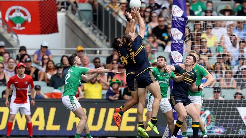 Australia's Eddie Betts catches a high ball