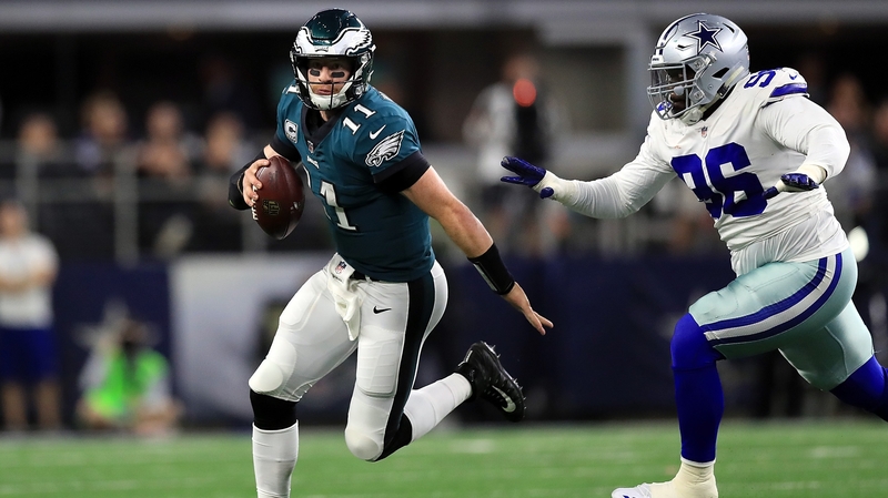 Carson Wentz in action against Dallas