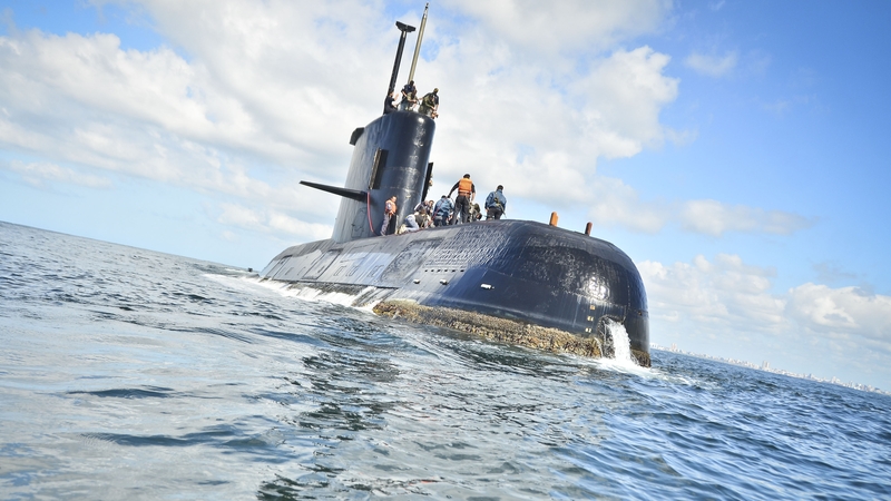 A submarine taking part in the search operation off Mar del Plata