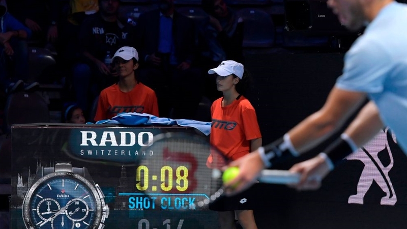 The 'shot clock' in operation at the Next Gen Finals in Milan