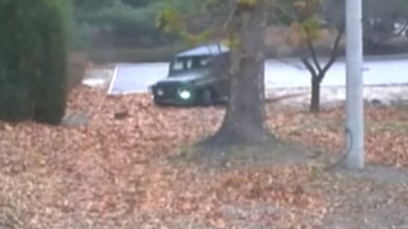 The defector was pursued by North Korean soldiers with their weapons drawn and firing