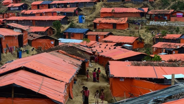 Rohingya children in a refugee camp