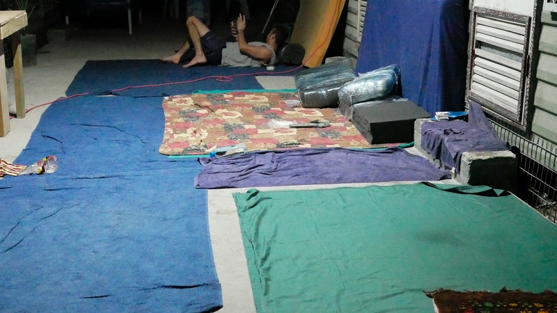 A makeshift camp was set up inside the Manus Island detention centre