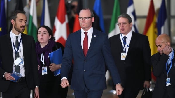 Foreign Affairs and Trade Minister Simon Coveney in Brussels today