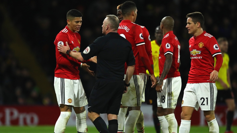 Rojo could have seen red for the 77th minute incident at Vicarage ROad