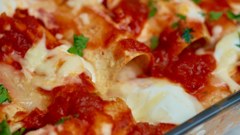 Catherine's Coriander & Lime Chicken Enchiladas