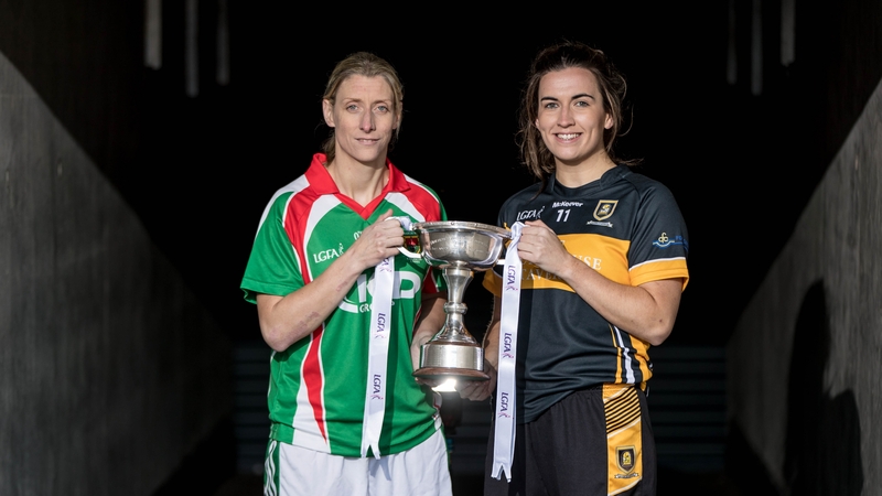 Mournebbey's Brid O'Sullivan alongside Carnacon's Cora Staunton ahead of the All-Ireland ladies club final
