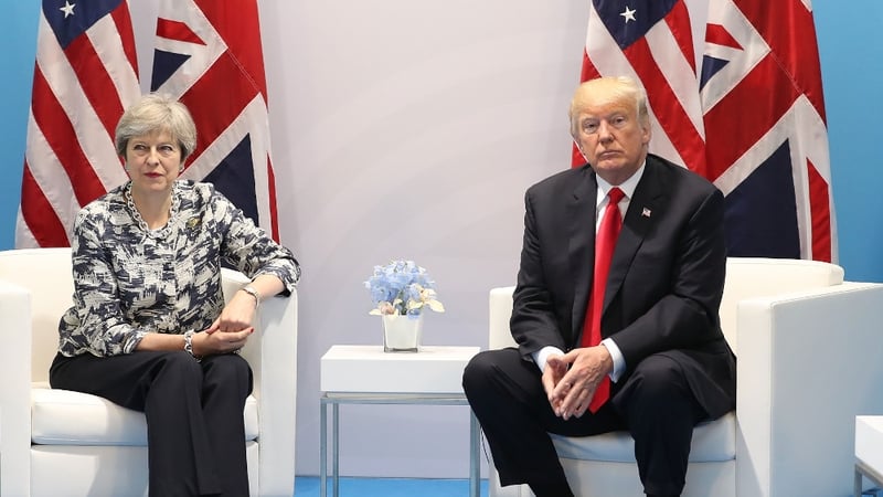 Theresa May and Donald Trump during a meeting in July 2017