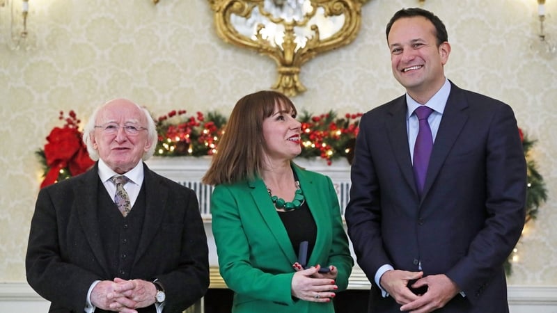 Josepha Madigan collected her seal of office at Áras an Uachtaráin