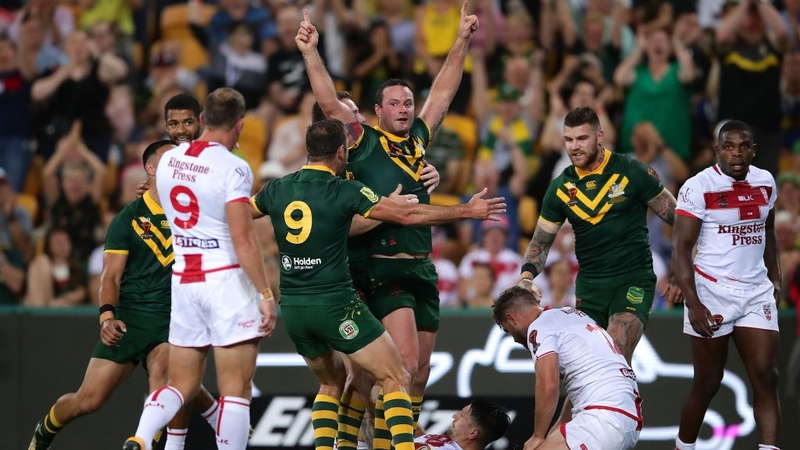 Boyd Cordner celebrates scoring the only try of the game